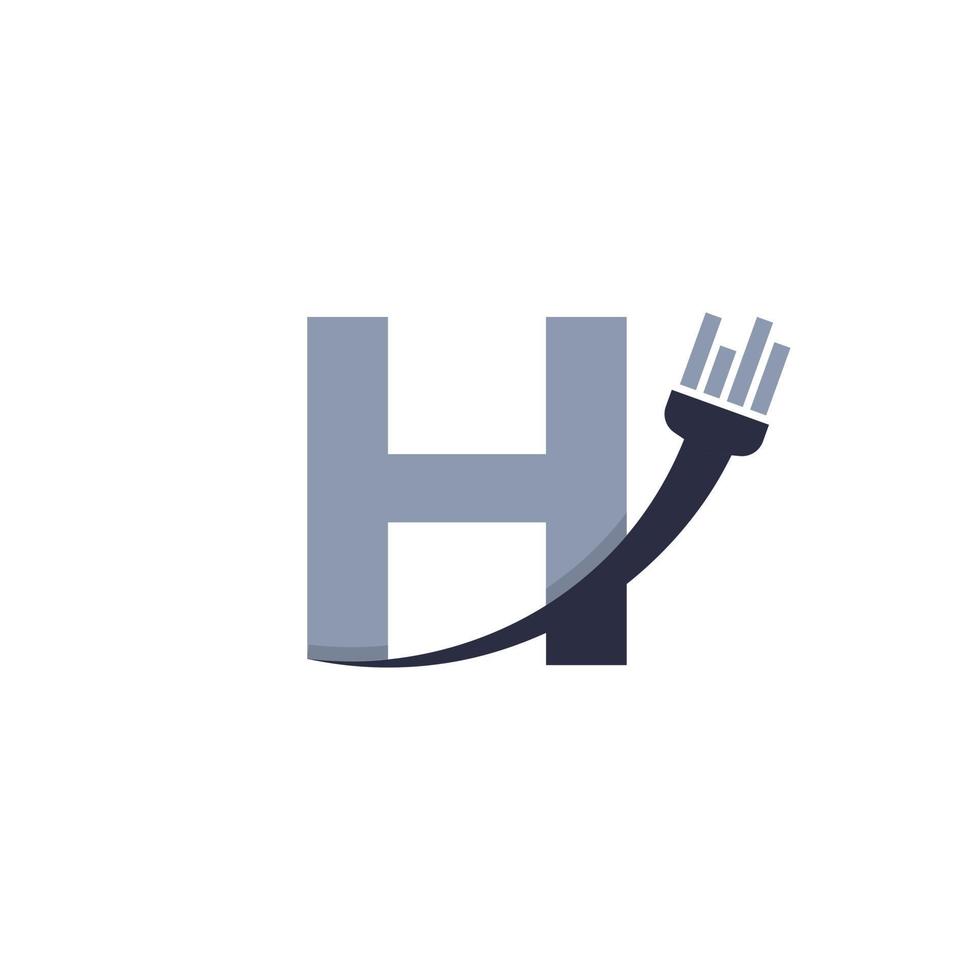 letter h penseel en verf met minimalistische ontwerpstijl vector
