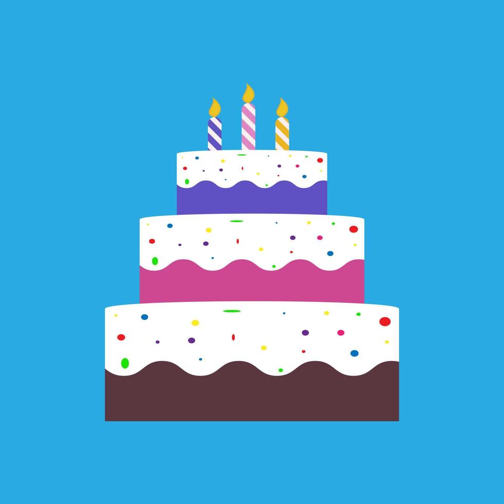 verjaardagstaart illustratie plat ontwerp, perfect voor ontwerpen met verjaardags- of feestthema's vector