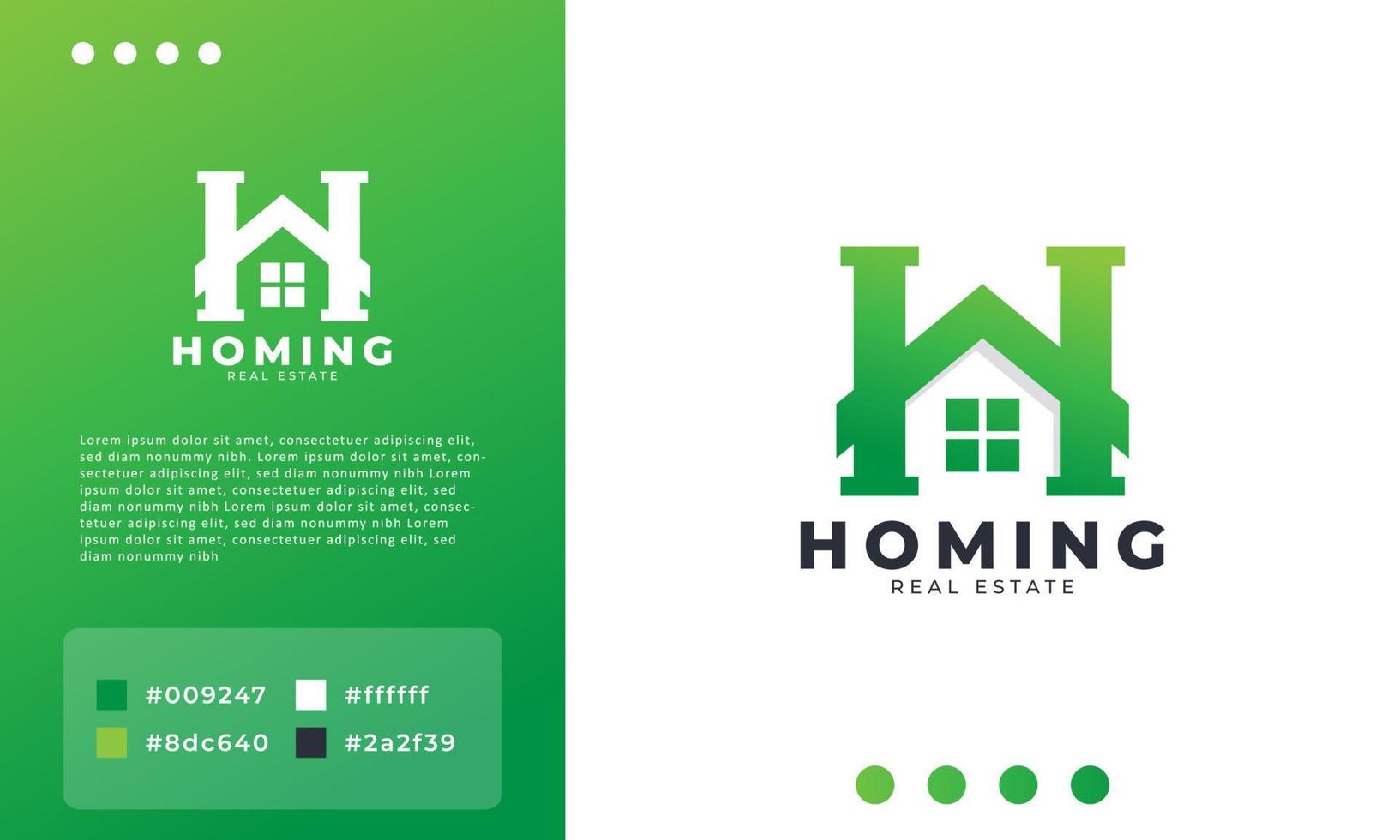 eenvoudige letter h voor huis logo ontwerpsjabloon element. makelaardij. huis reparatie symbool. vector