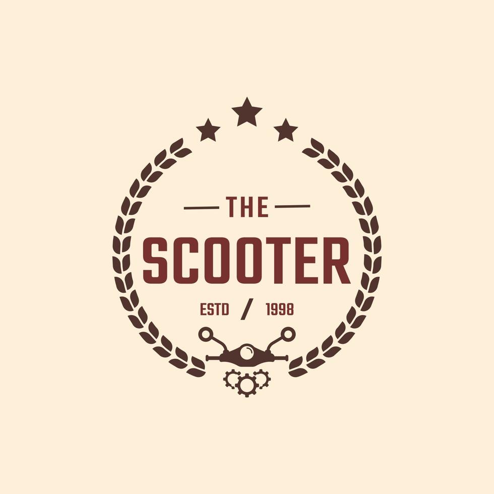 klassiek vintage retro label badge embleem motor en scooter verhuur logo ontwerp inspiratie vector