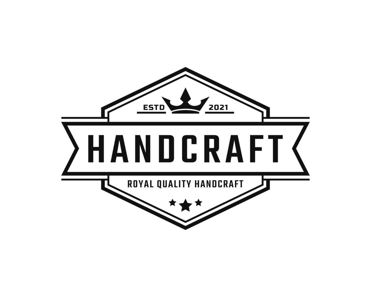 klassiek vintage retro label voor koninklijke kwaliteit handwerk badges logo ontwerp inspiratie vector