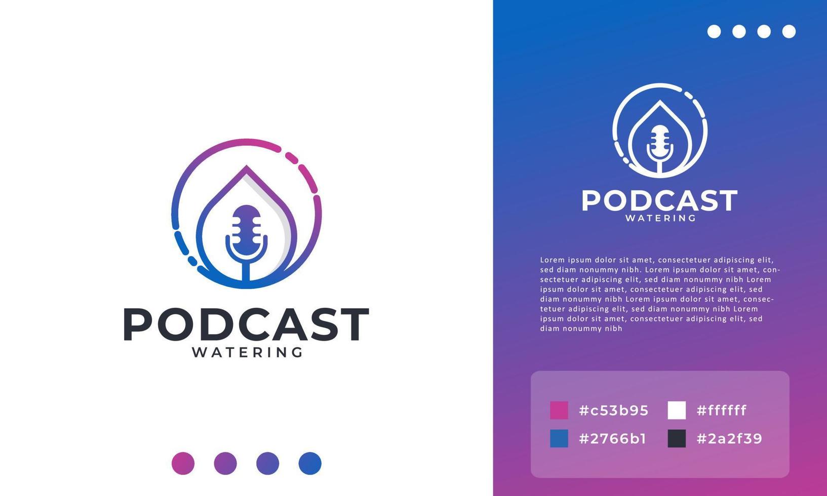 podcast water pictogram logo ontwerpsjabloon element vector