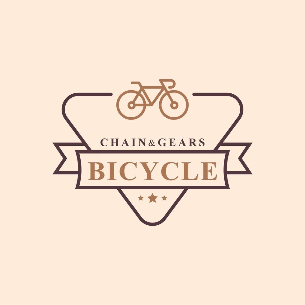 vintage retro badge voor fietsreparatie en diensten winkel logo embleem ontwerp symbool vector