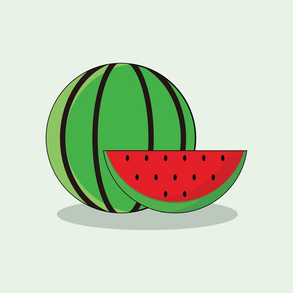illustratie vectorafbeelding van fruitwatermeloen, geschikt voor ontwerp met fruitthema vector