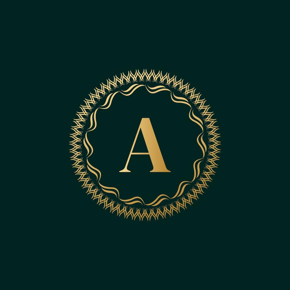 embleem brief een weven cirkel monogram sierlijke sjabloon. eenvoudig logo-ontwerp voor luxe embleem, royalty, visitekaartje, boetiek, hotel, heraldisch. kalligrafische vintage rand. vector illustratie
