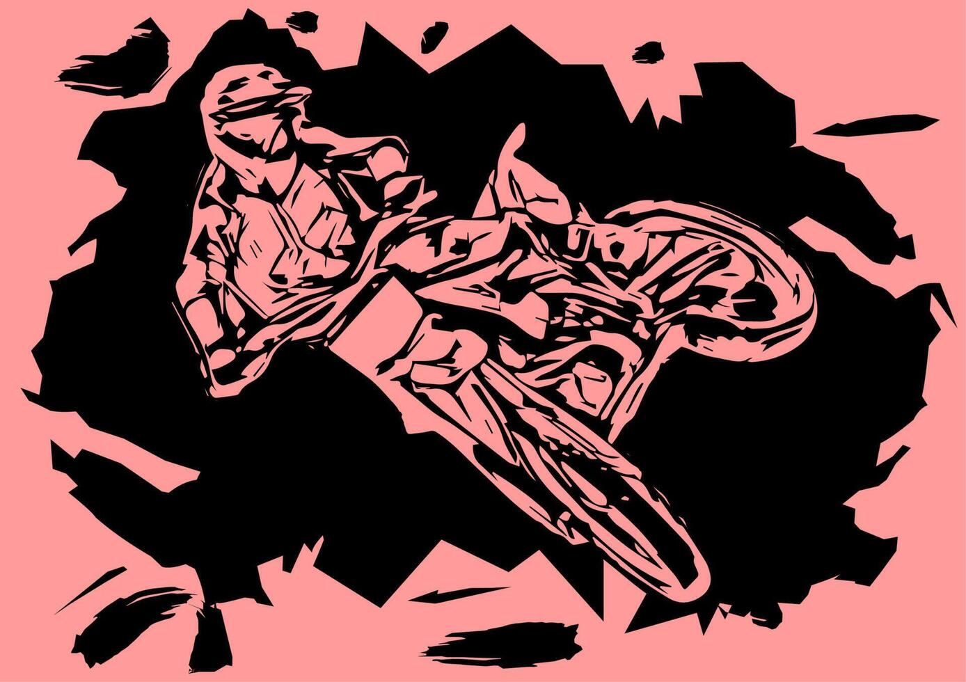 motorcross sprong silhouet vector