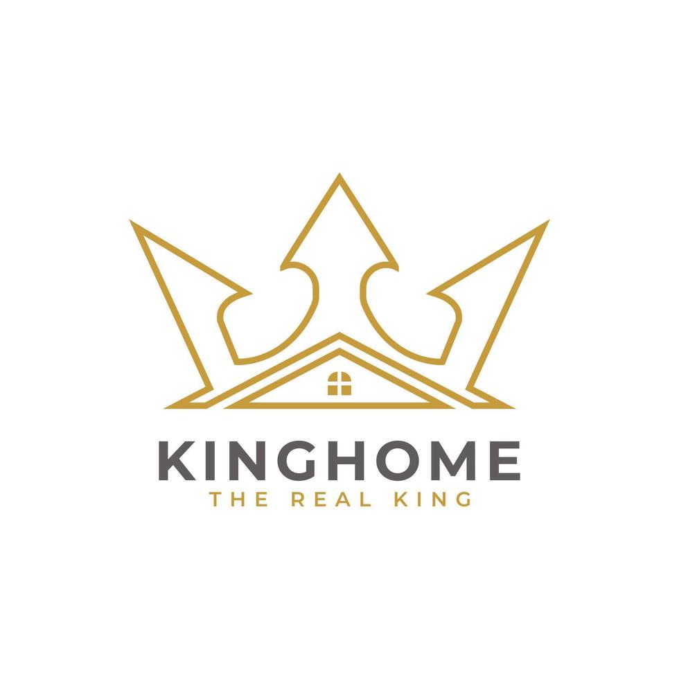 koning huis icoon. kroon en huis voor onroerend goed of woningkrediet bedrijfslogo ontwerpinspiratie vector