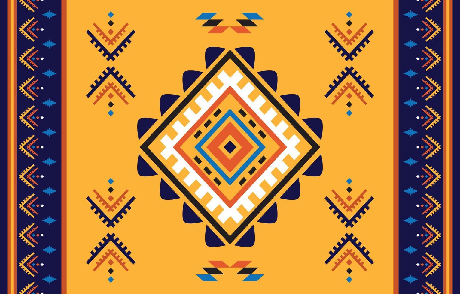 mooi ikat etnisch patroon. naadloos patroon in tribal, volksborduurwerk en Mexicaanse stijl. Azteekse geometrische kunst ornament print. ontwerp voor tapijt, behang, kleding, verpakking, stof, hoes. vector