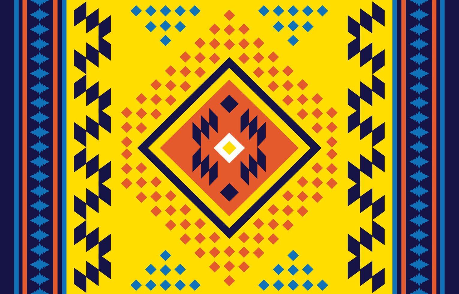 mooi ikat etnisch patroon. naadloos patroon in tribal, volksborduurwerk en Mexicaanse stijl. Azteekse geometrische kunst ornament print. ontwerp voor tapijt, behang, kleding, verpakking, stof, hoes. vector