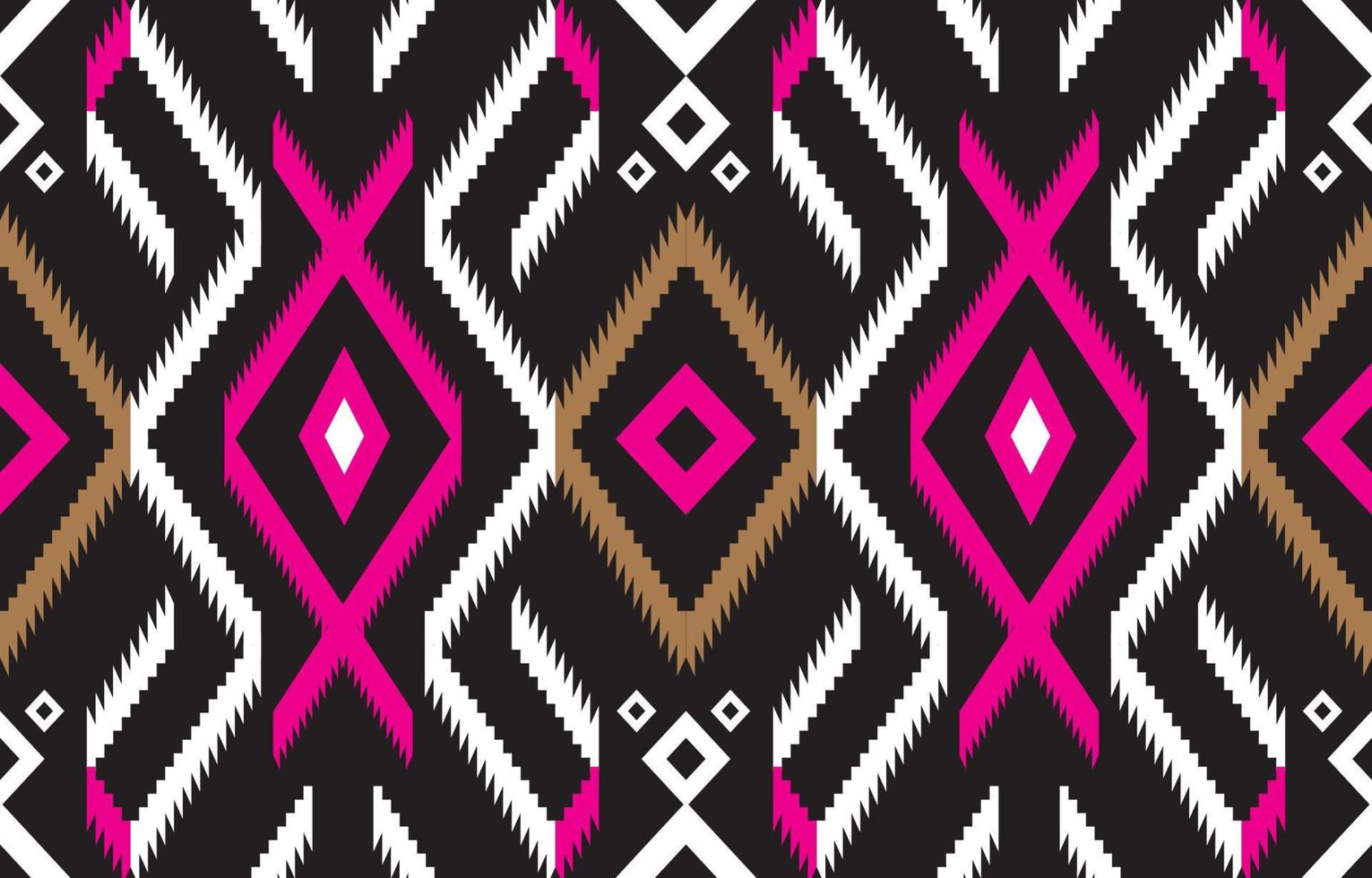 mooi ikat etnisch patroon. naadloos patroon in tribal, volksborduurwerk en Mexicaanse stijl. Azteekse geometrische kunst ornament print. ontwerp voor tapijt, behang, kleding, verpakking, stof, hoes. vector