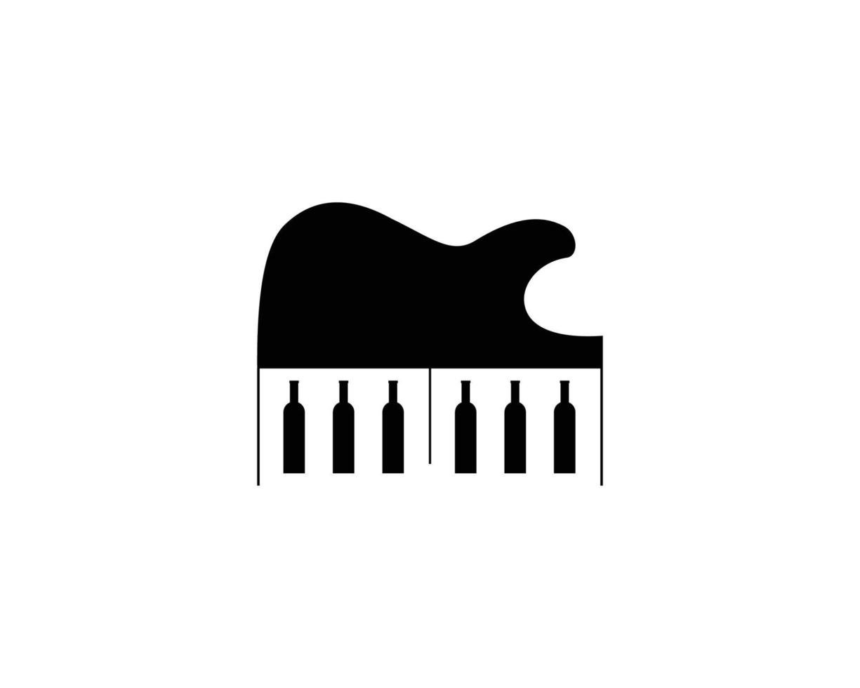 gitaar en piano logo sjabloonontwerp. symbool illustratie. vector