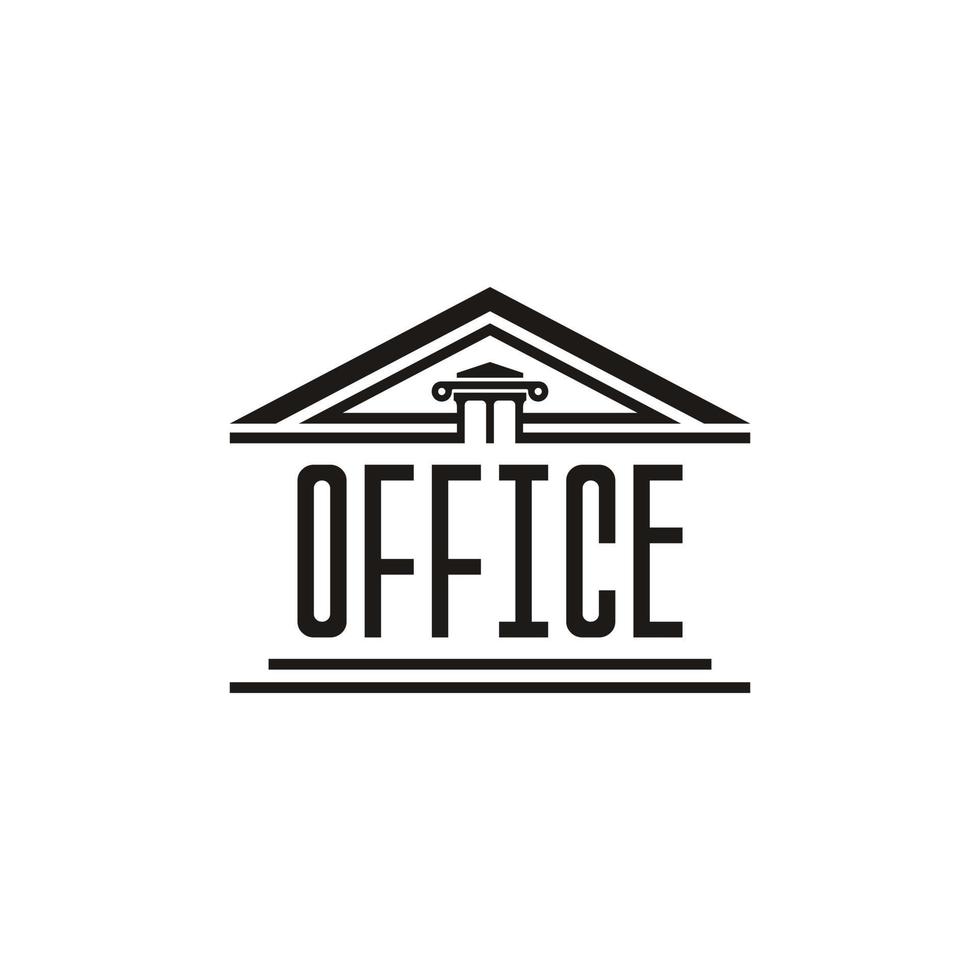 creatief gerechtsgebouw bank kantoor overheidsgebouw logo ontwerpsjabloon element vector