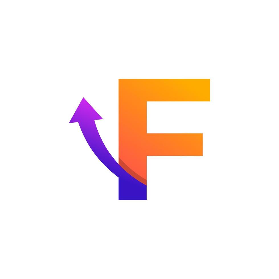 eerste letter f pijl-omhoog logo symbool. goed voor bedrijfs-, reis-, start-, logistieke en grafische logo's vector