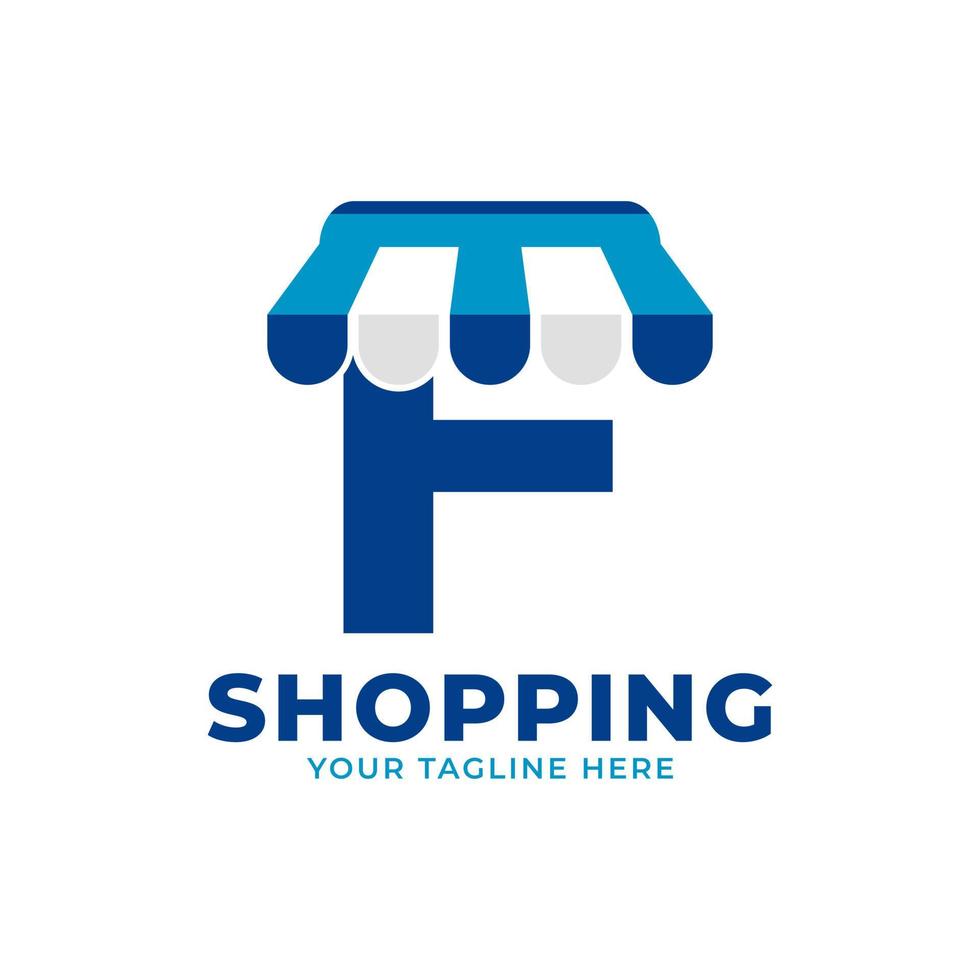 moderne eerste letter f winkel en markt logo vectorillustratie. perfect voor e-commerce, verkoop, korting of winkelwebelement vector