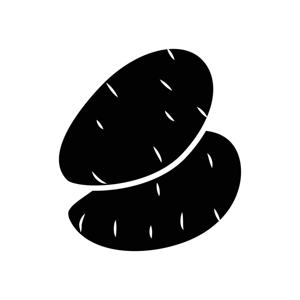 aardappel icoon. glyph-stijl. silhouet. geschikt voor groenten symbool. eenvoudig ontwerp bewerkbaar. ontwerpsjabloon vector