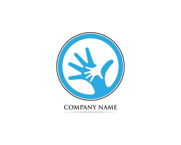 Hand zorg adoptie logo vector