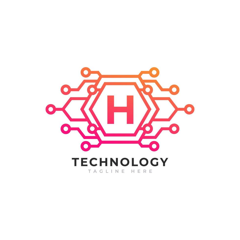 technologie eerste letter h logo-ontwerpelement sjabloon. vector