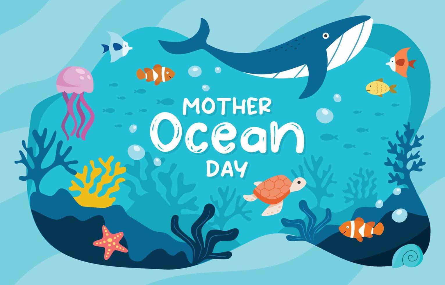 moeder oceaan dag concept vector