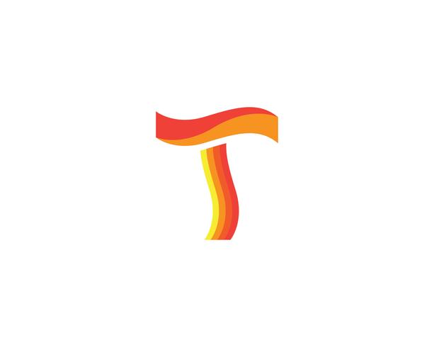 T-brievenembleem en symbolenmalplaatjepictogrammenapp vector