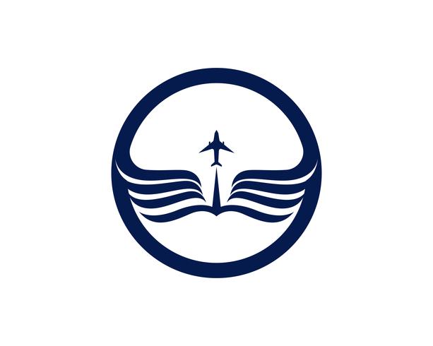 Vliegtuig vlieg logo en symbolen vector sjabloon