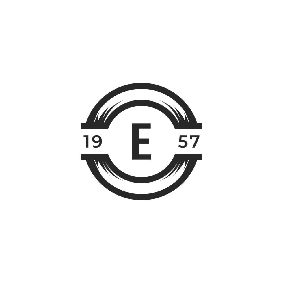 vintage insigne letter e logo-ontwerpelement sjabloon. geschikt voor identiteit, label, badge, café, hotel icoon vector