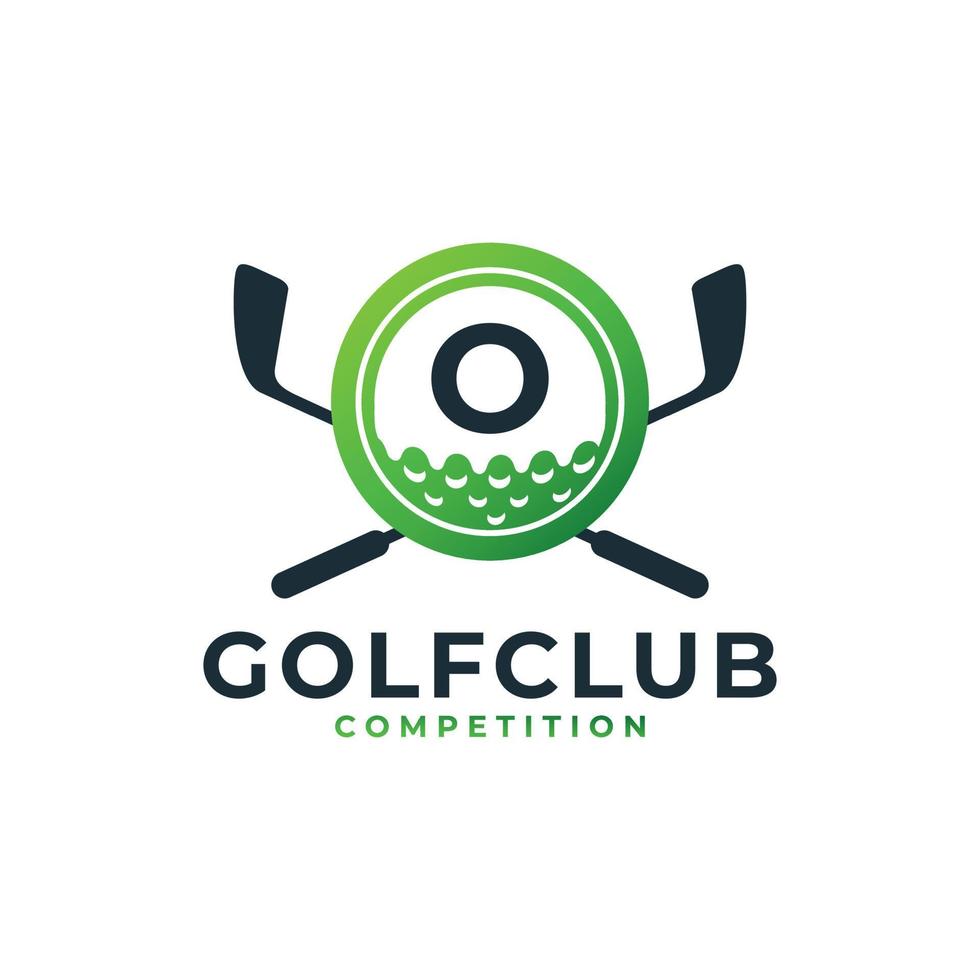 golfsport-logo. letter o voor golf logo vector ontwerpsjabloon. eps10 vector