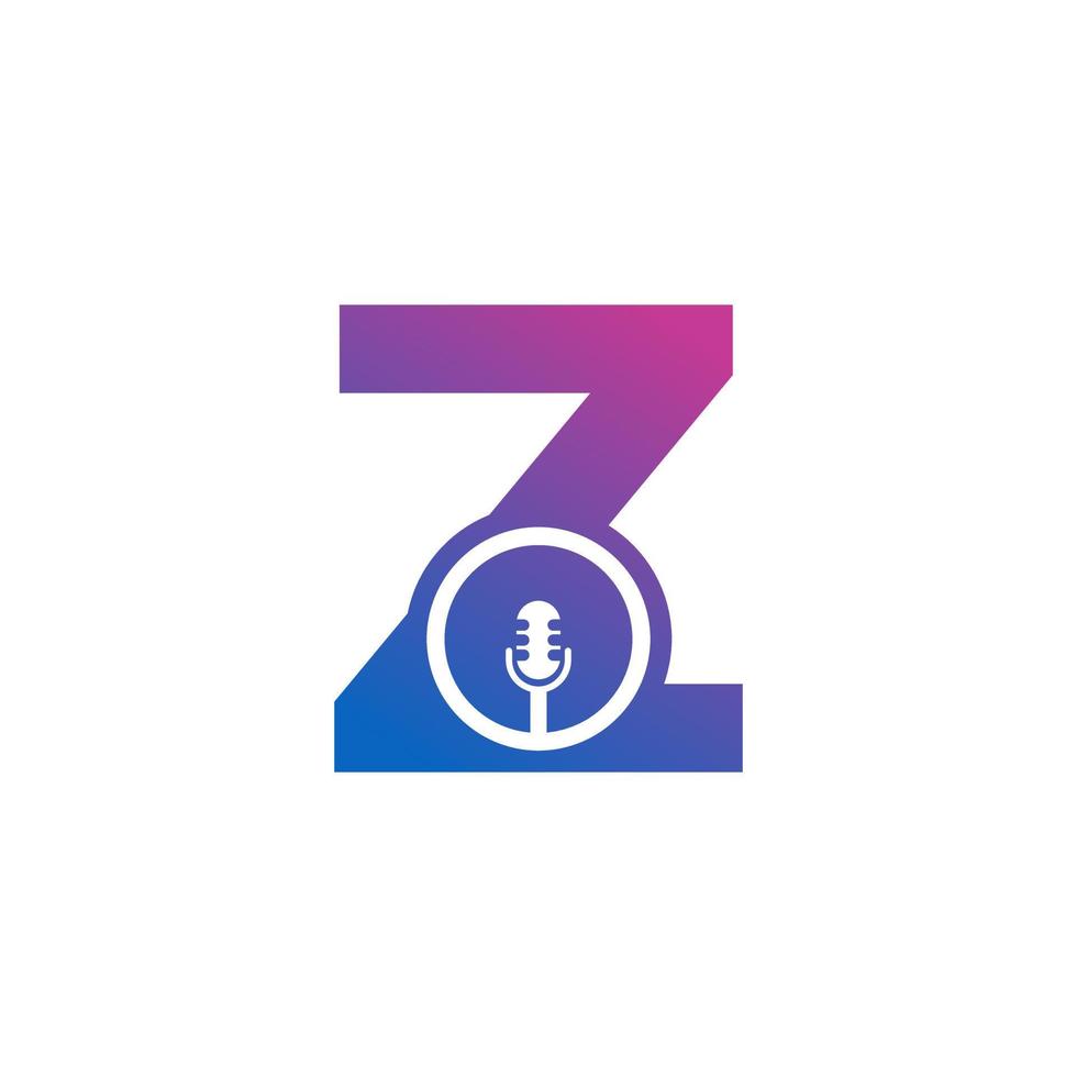 letter z podcast record logo. alfabet met microfoon pictogram vectorillustratie vector