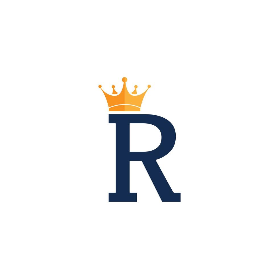 beginletter r met kroon logo branding identiteit logo ontwerpsjabloon vector