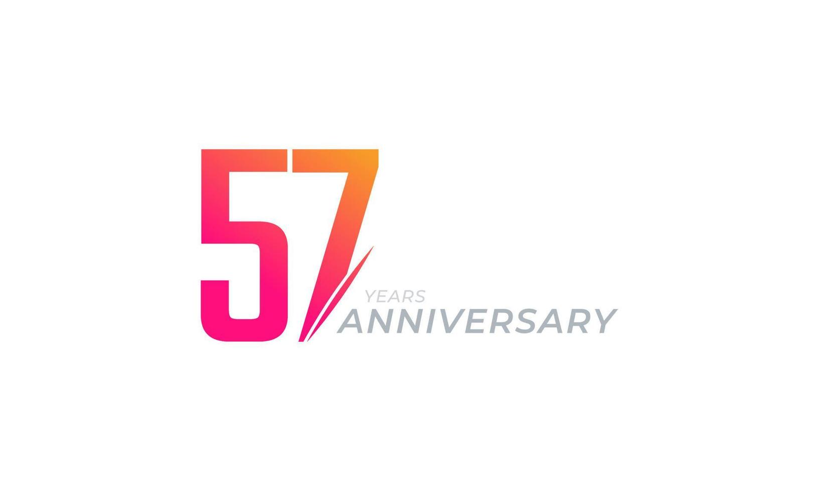 57 jaar verjaardag viering vector. de gelukkige verjaardagsgroet viert de illustratie van het sjabloonontwerp vector