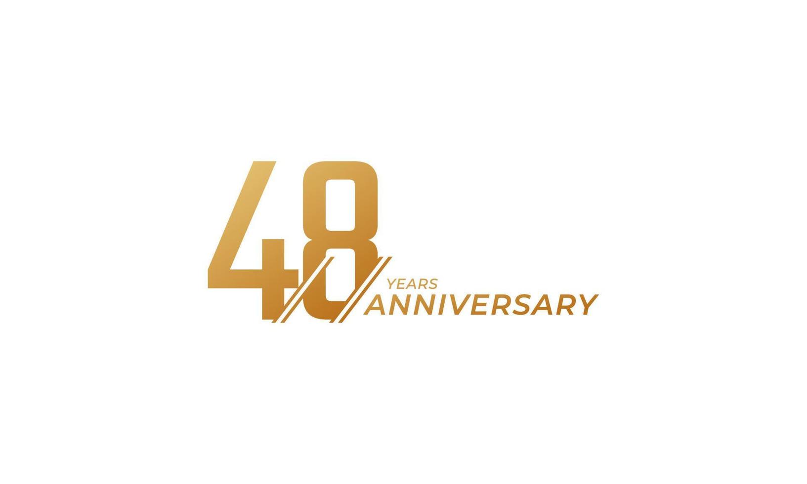 48-jarig jubileumfeest vector. de gelukkige verjaardagsgroet viert de illustratie van het sjabloonontwerp vector