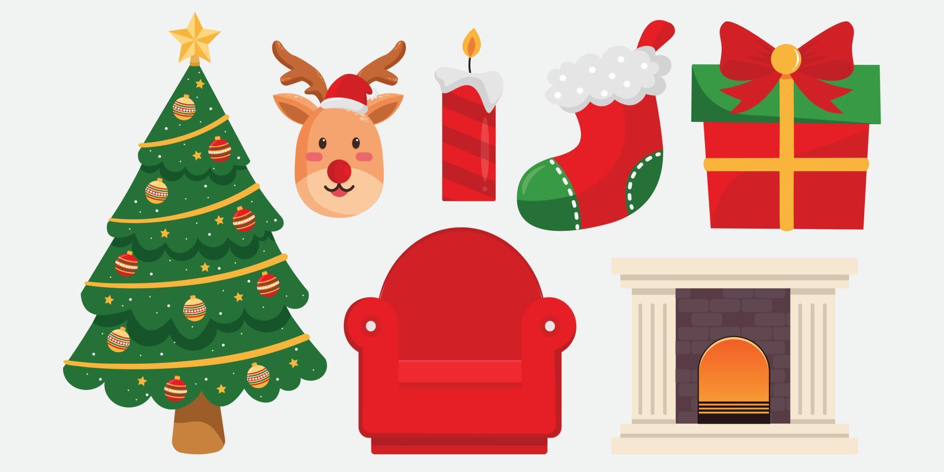 klassieke kerst icon set a vector