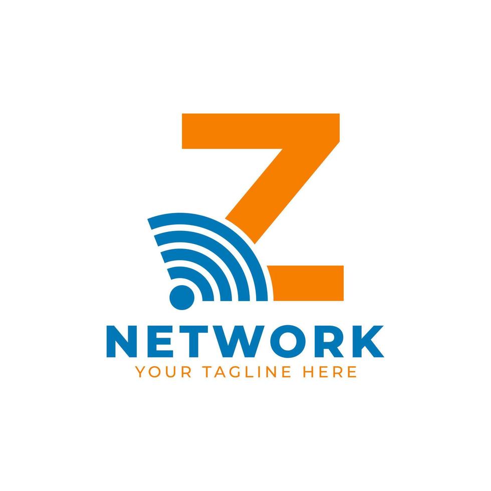 beginletter z met signaalteken logo branding identiteit logo ontwerpsjabloon vector