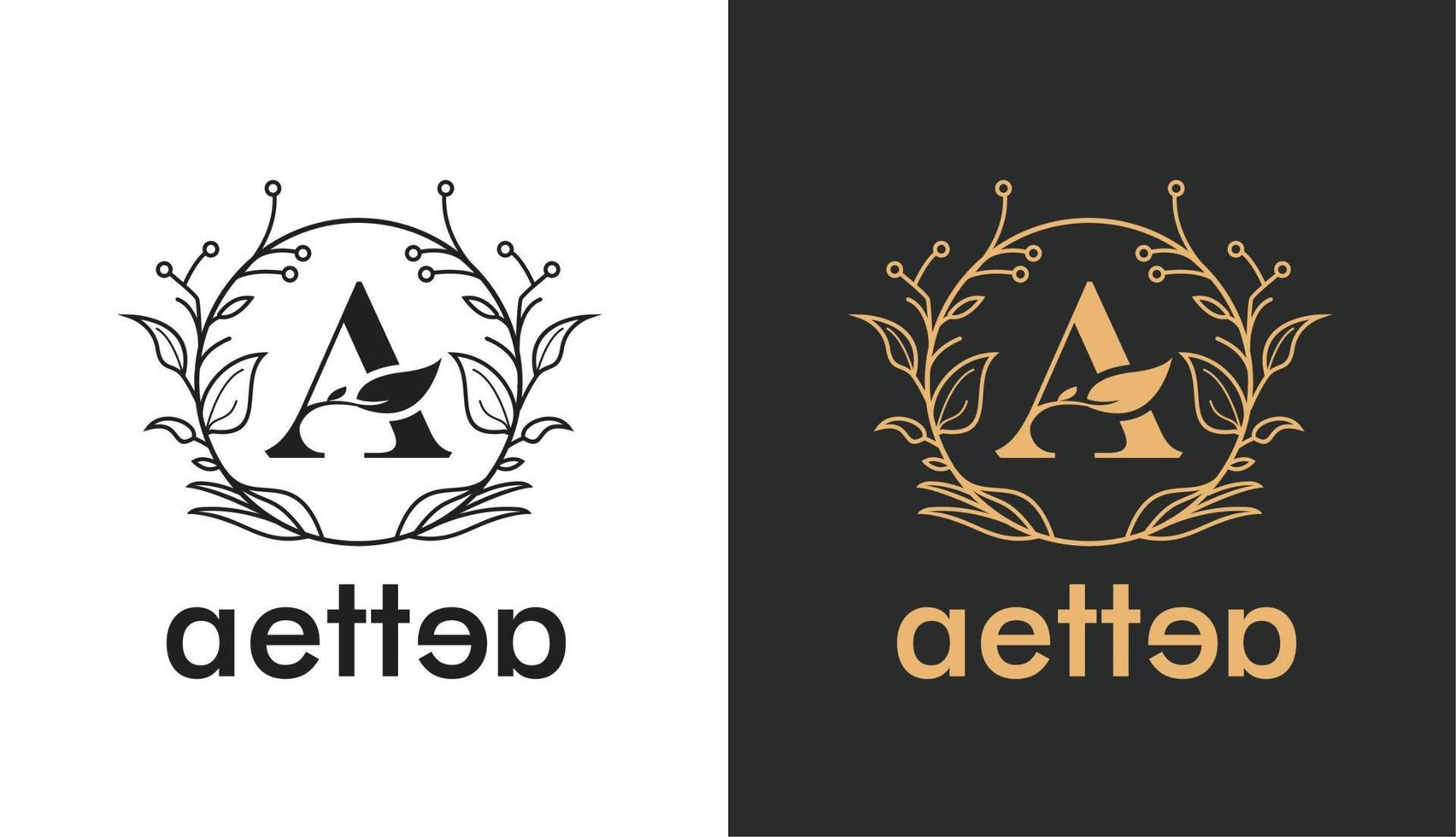 luxe letter a-logo met bloemenelementen, ontwerpinspiratievectorsjabloon voor logoboetiek en kledingmerk vector