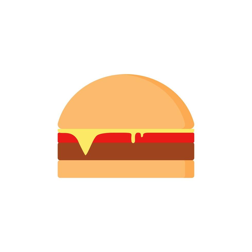 hamburger met salade, tomaten, kaas en kotelet. Fast food. vectorillustratie. fastfood hamburger diner en restaurant, lekker ongezond fastfood klassieke voeding in vlakke stijl. vector