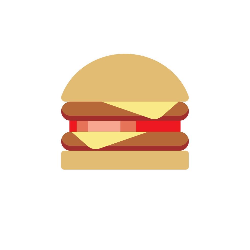 heerlijke hamburger platte ontwerp hamburger vector illustratie ontwerp illustratie. fastfoodproducten in vlakke stijl op witte achtergrond. vectorillustratie.