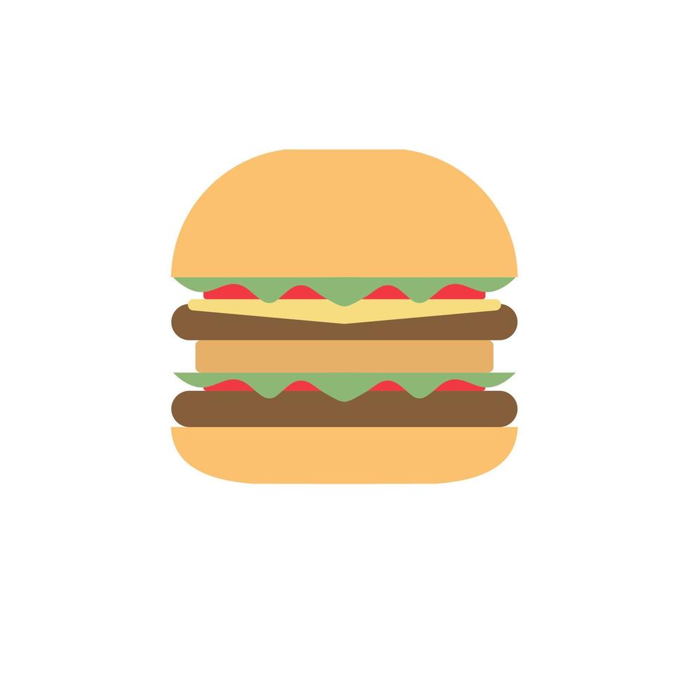 heerlijke hamburger platte ontwerp hamburger vector illustratie ontwerp illustratie. fastfoodproducten in vlakke stijl op witte achtergrond. vectorillustratie.