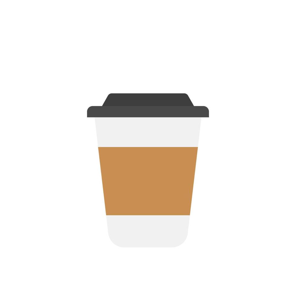 papieren koffiekopje plat ontwerp. wegwerp koffiekopje pictogram op kleur achtergrond. vector