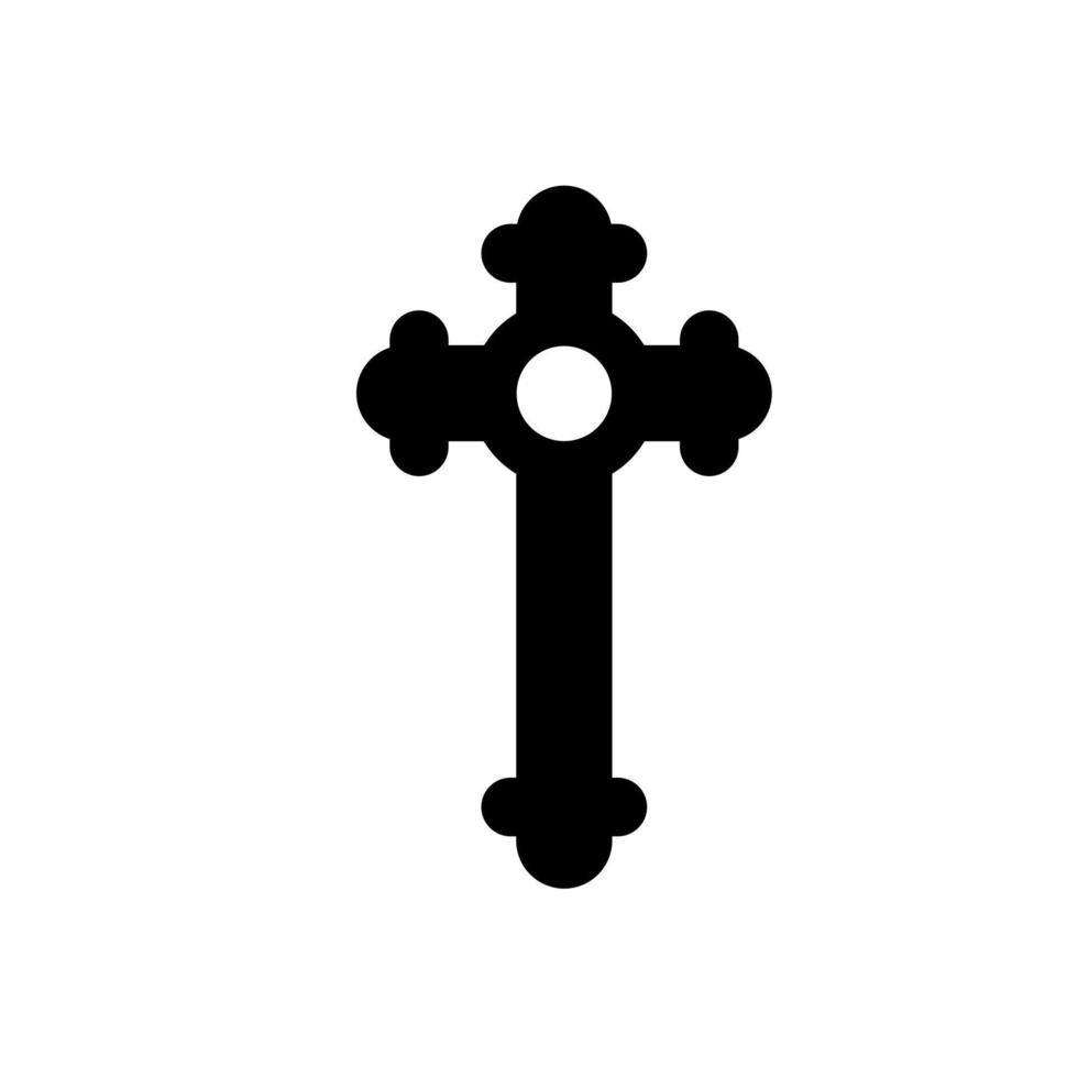 christelijke kruispictogrammen op witte vectorillustratie als achtergrond. kruis symbool van kruisiging en geloof. vector