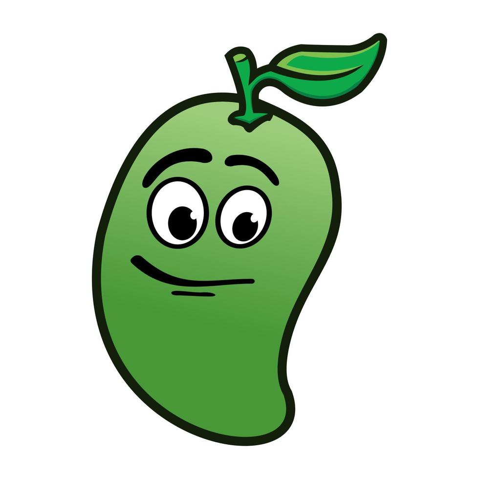 lachende mango stripfiguur mascotte. vectorillustratie geïsoleerd op een witte achtergrond vector