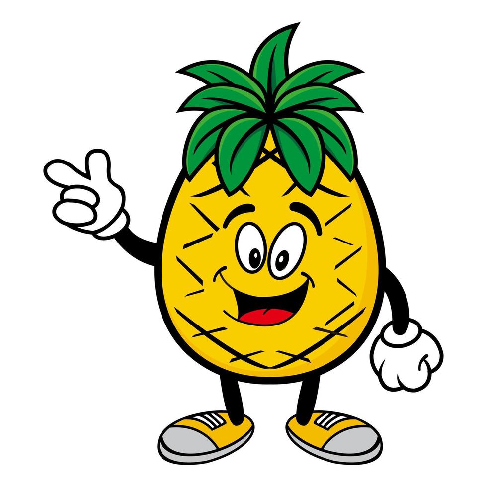 set collectie van schattige ananas mascotte ontwerp karakter. geïsoleerd op een witte achtergrond. schattig karakter mascotte logo idee bundel concept vector