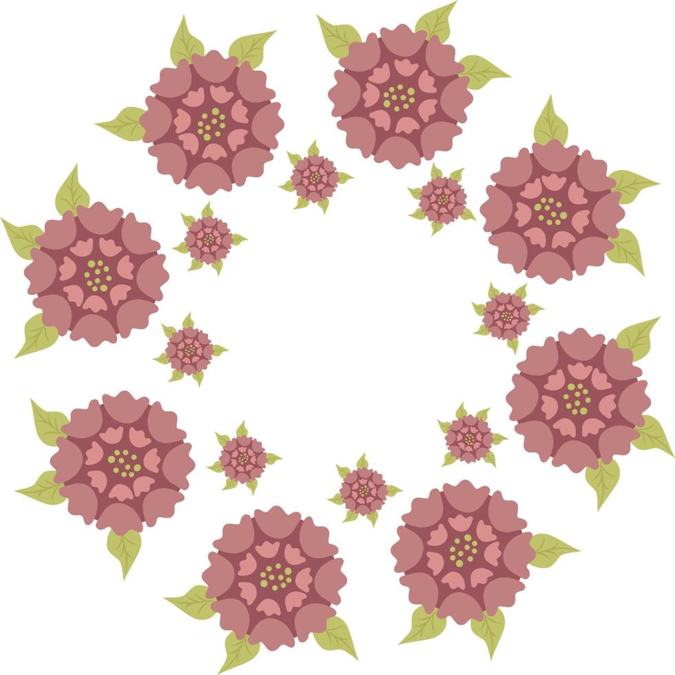 rond bloemenframe. vectorillustratie. bloemen botanisch frame decor vector