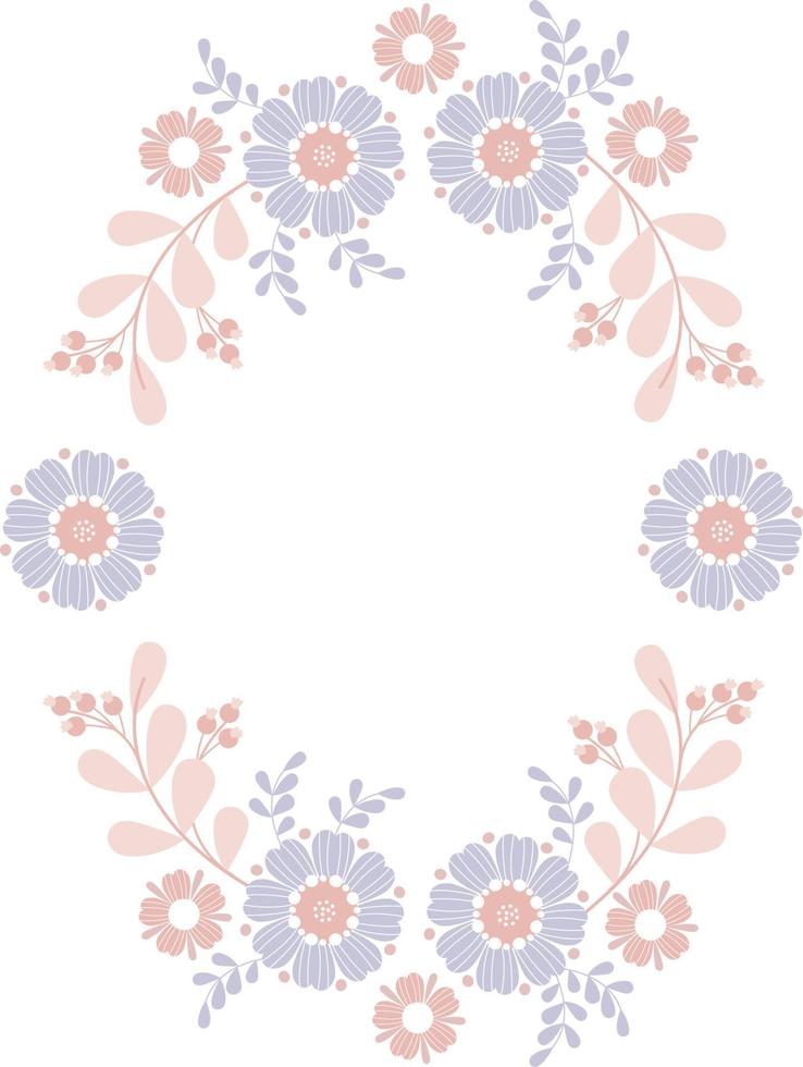 bloemenpatroon. vectorillustratie. bloemen botanisch frame decor vector