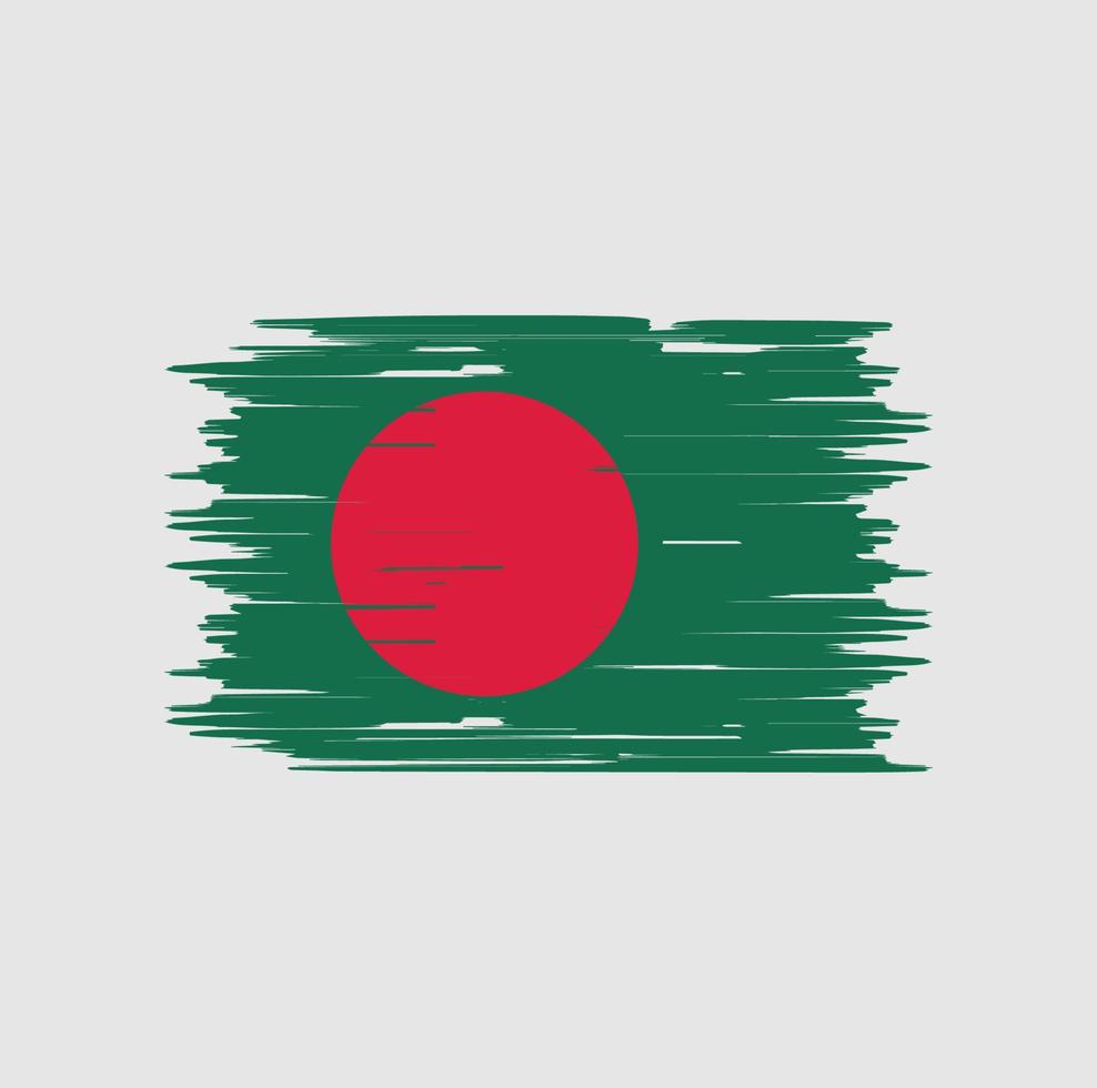 vlagborstel van Bangladesh. nationale vlag vector