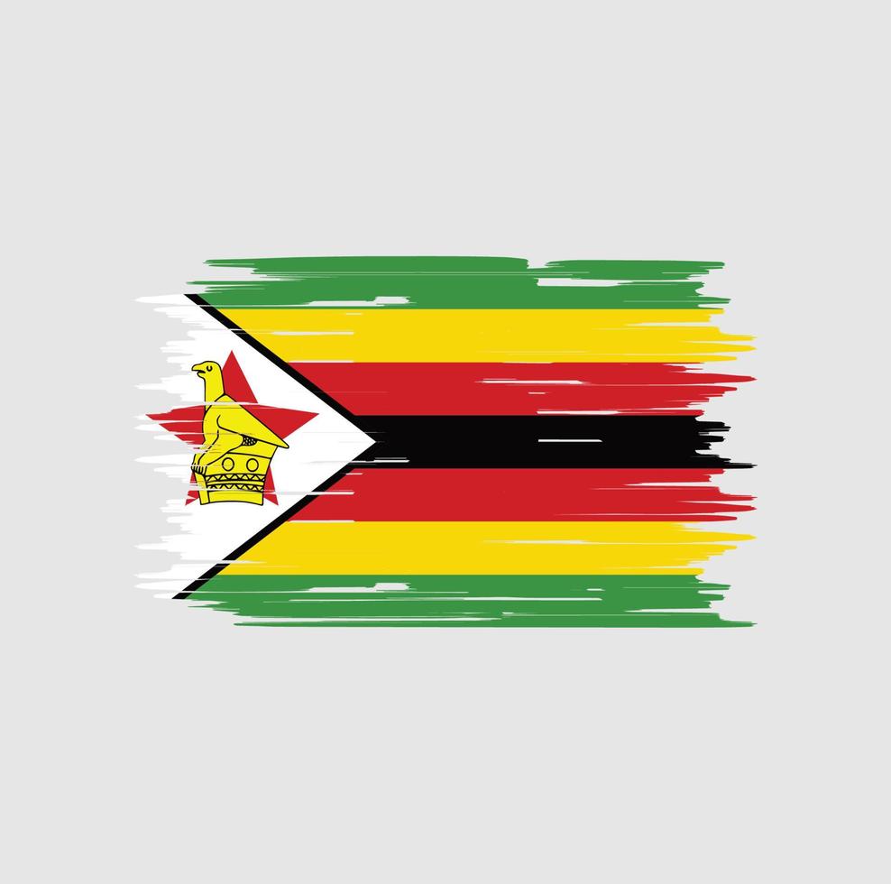 zimbabwaanse vlag borstel. nationale vlag vector