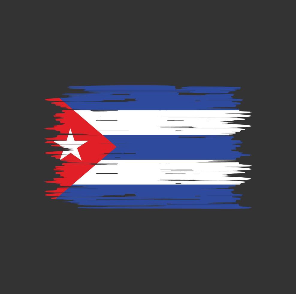 Cuba vlag borstel. nationale vlag vector