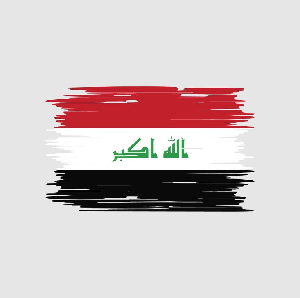 Irak vlag borstel. nationale vlag vector