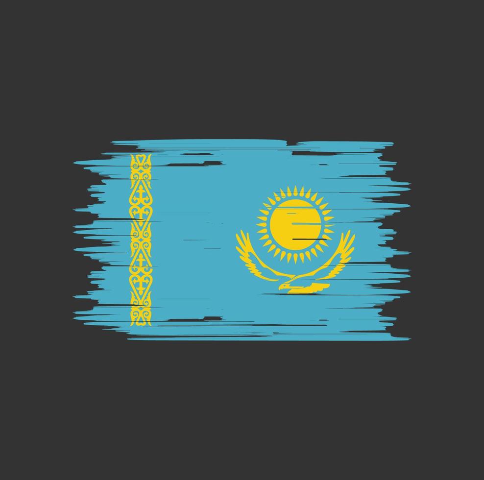 Kazachstan vlag borstel. nationale vlag vector