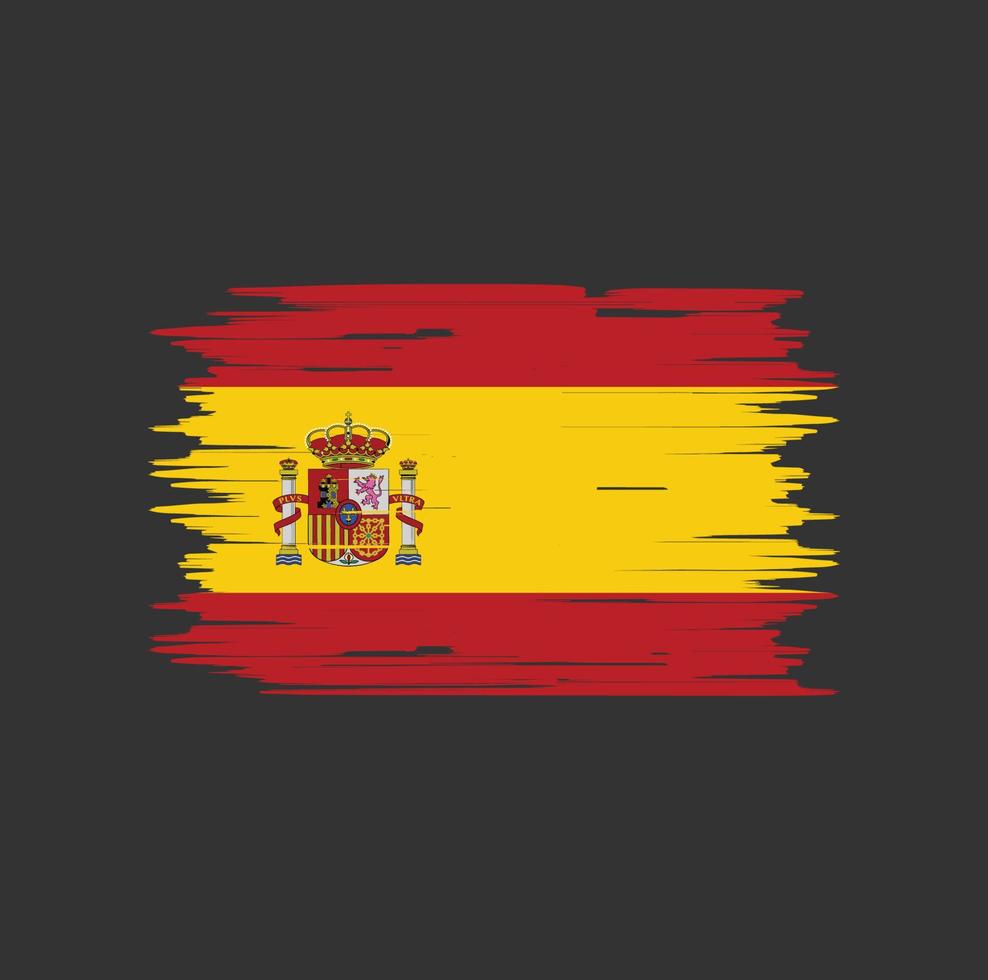 spanje vlag borstel. nationale vlag vector