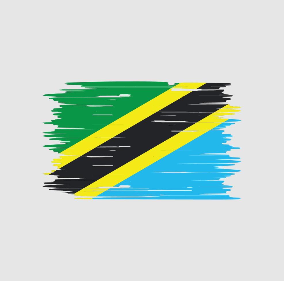 Tanzania vlag borstel. nationale vlag vector