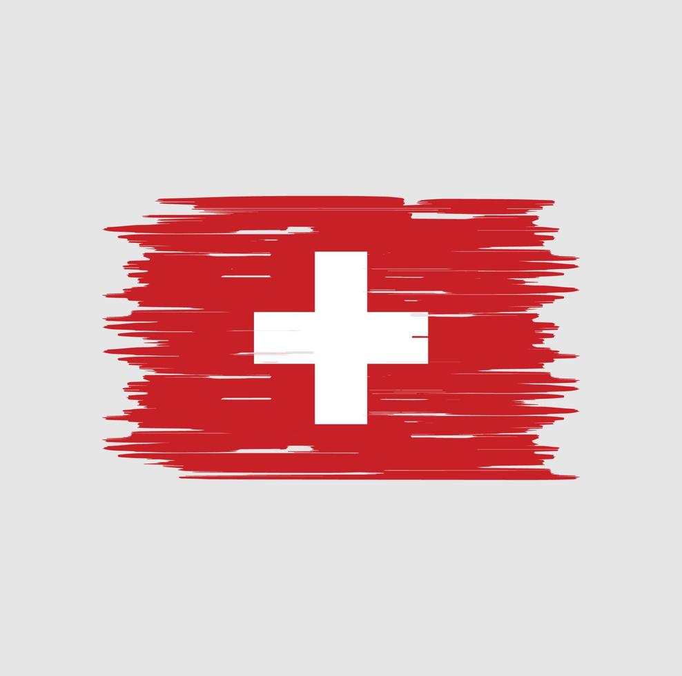 zwitserland vlag borstel. nationale vlag vector
